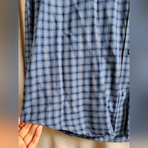 Men's Patagonia Organic Cotton Blue Plaid Long Sleeve Button Up Shirt - Picture 4 of 9
